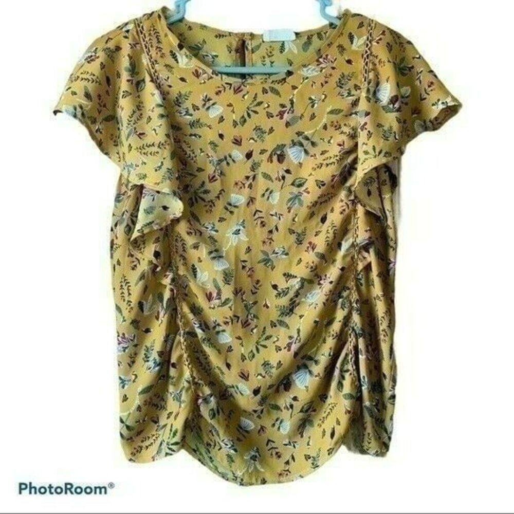 Sienna Sky Floral Flutter Short Sleeve Blouse | Women Size Small